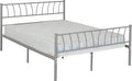 Picture of a silver metal bed frame