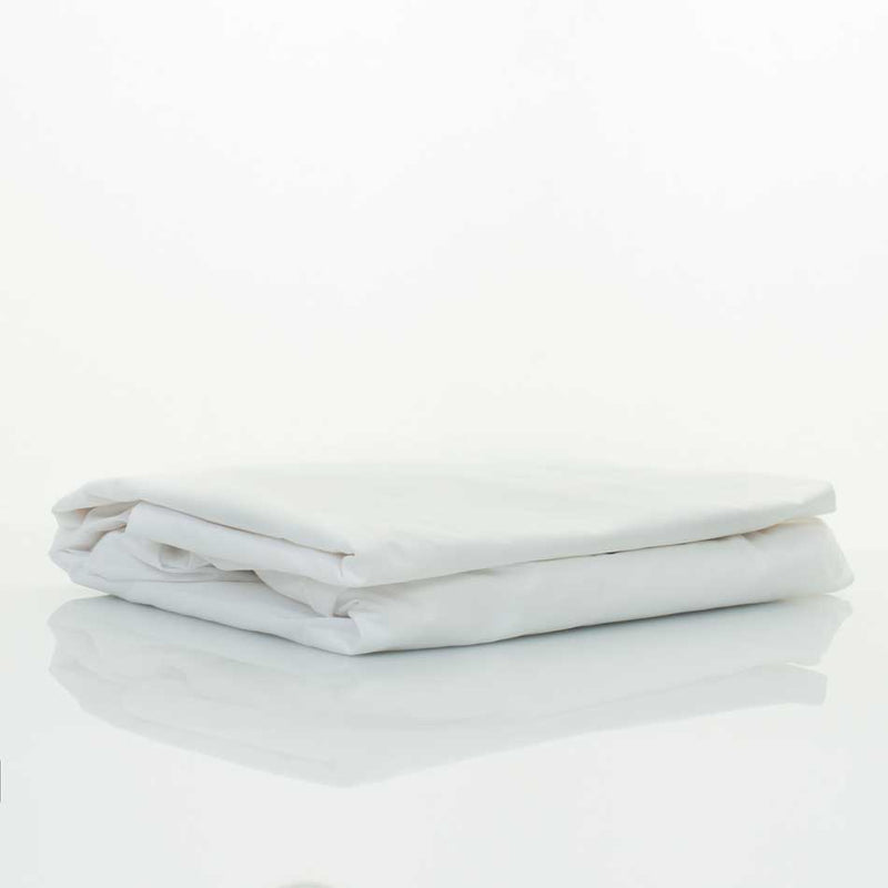 Picture of a cream single fitted sheet