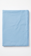 Picture of a light blue bedding on a plain white background. 