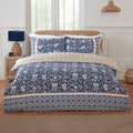Picture of blue flower patterned bedding