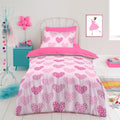 Picture of pink love heart patterned bedding